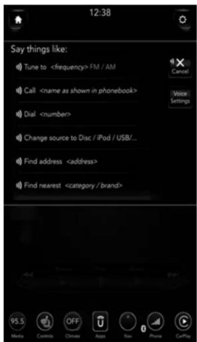 12:38 Say things like: Tune to FM / AM Call Dial Change source to Disc / iPod / USB/... Find address Find nearest