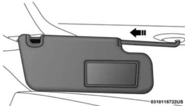 RAM Chassis Cab (2019) - "Slide-On-Rod" Features Of Sun Visor — If Equipped - 1