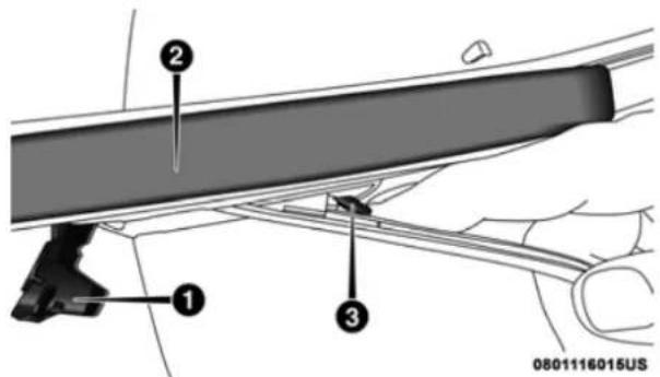 Technical diagram showing a mechanical assembly with labeled parts 1, 2, and 3, likely illustrating a component or assembly.