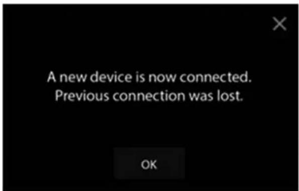 A new device is now connected. Previous connection was lost.