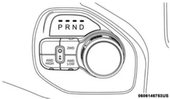 PRND ON 2WD 4WD HIGH 4WD LOW 0606146763US