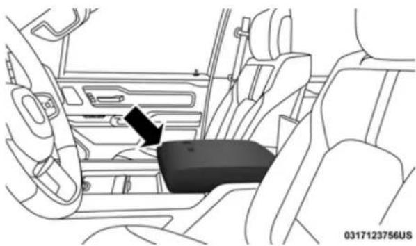 RAM Chassis Cab (2019) - Center Storage Compartment — If Equipped - 1