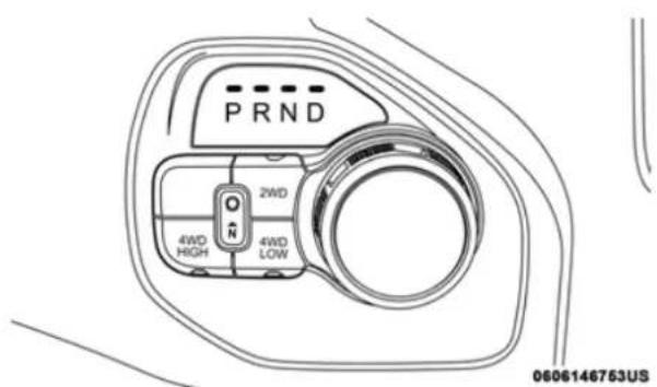 PRND ON 2WD 4WD HIGH 4WD LOW 0606146753US
