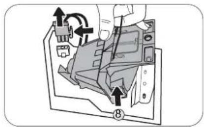 Diagram showing mechanical assembly with labeled components and directional arrows indicating motion or movement