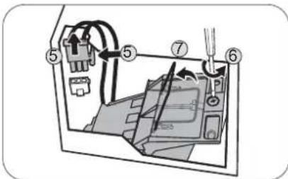 Diagram of a vehicle electrical panel with numbered components and wiring connections