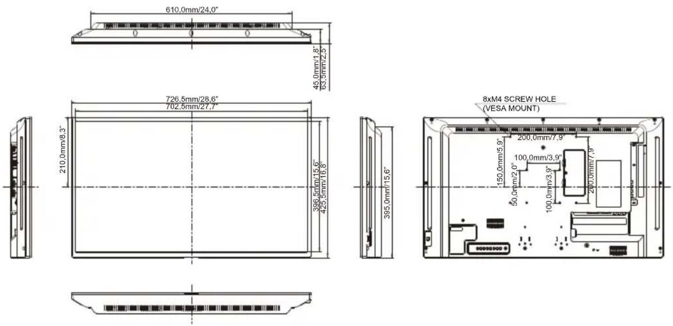 IIYAMA Signage Solutions LH4346HS-B1 - ABMESSUNGEN : ProLite LE3240S - 1