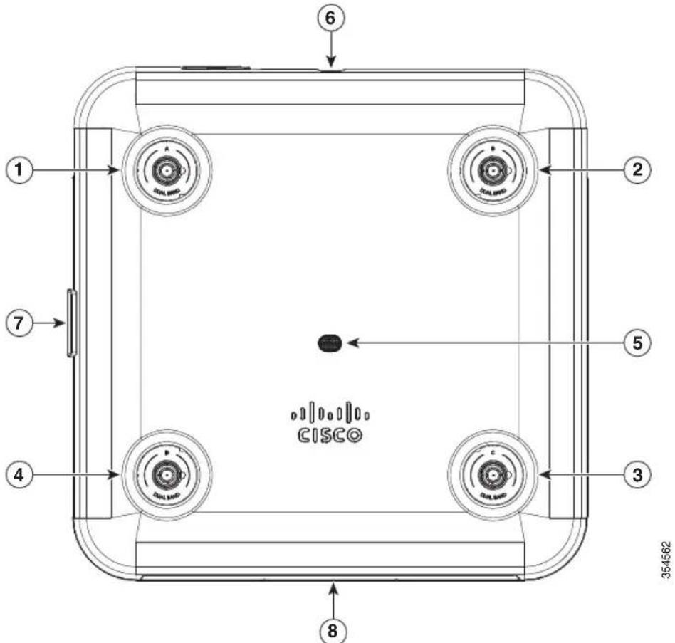 CISCO Aironet 3802p - AP Views, Ports, and Connectors - 2