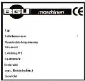 BGU HS 90-3 - Aufkleber „BGU-Maschinen - Logo“ - 1