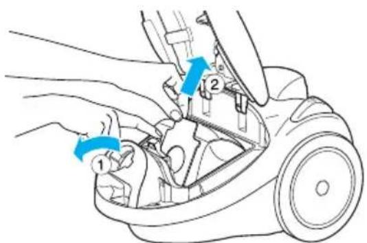 PANASONIC MC-E761 - D-1) Как да смените торбичката за прах How to replace the dust bag - 3