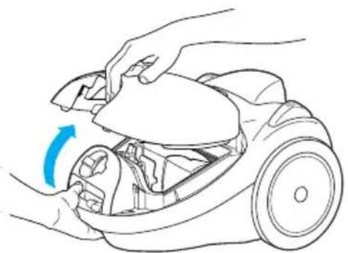 PANASONIC MC-E761 - D-1) Как да смените торбичката за прах How to replace the dust bag - 1