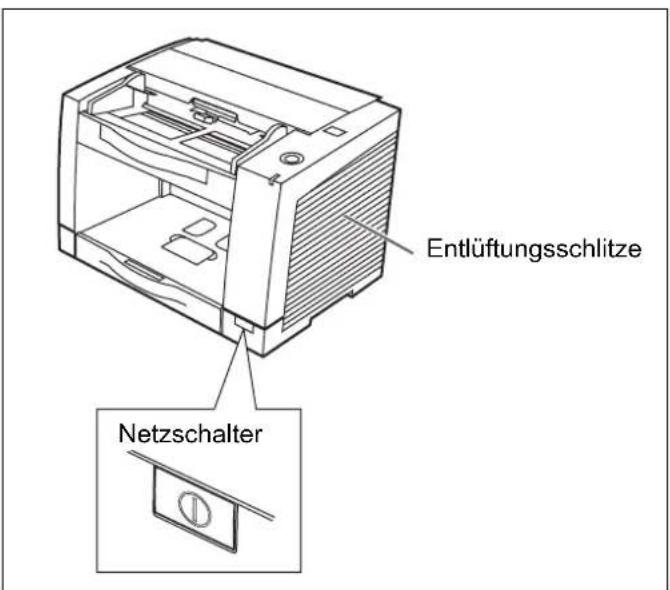 Entlüftungsschlitze Netzschalter