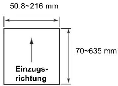 50.8~216 mm 70~635 mm Einzugs- richtung