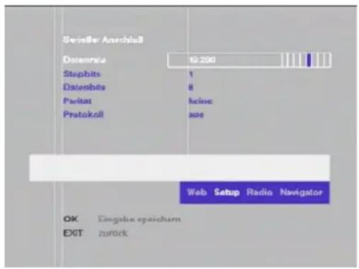 Serialer Anschluss Datemat 10.200 Stepbits 1 Datemat 8 Protokoll keine Web Setup Radio Navigator OK Eingabe speichern EXT zurück