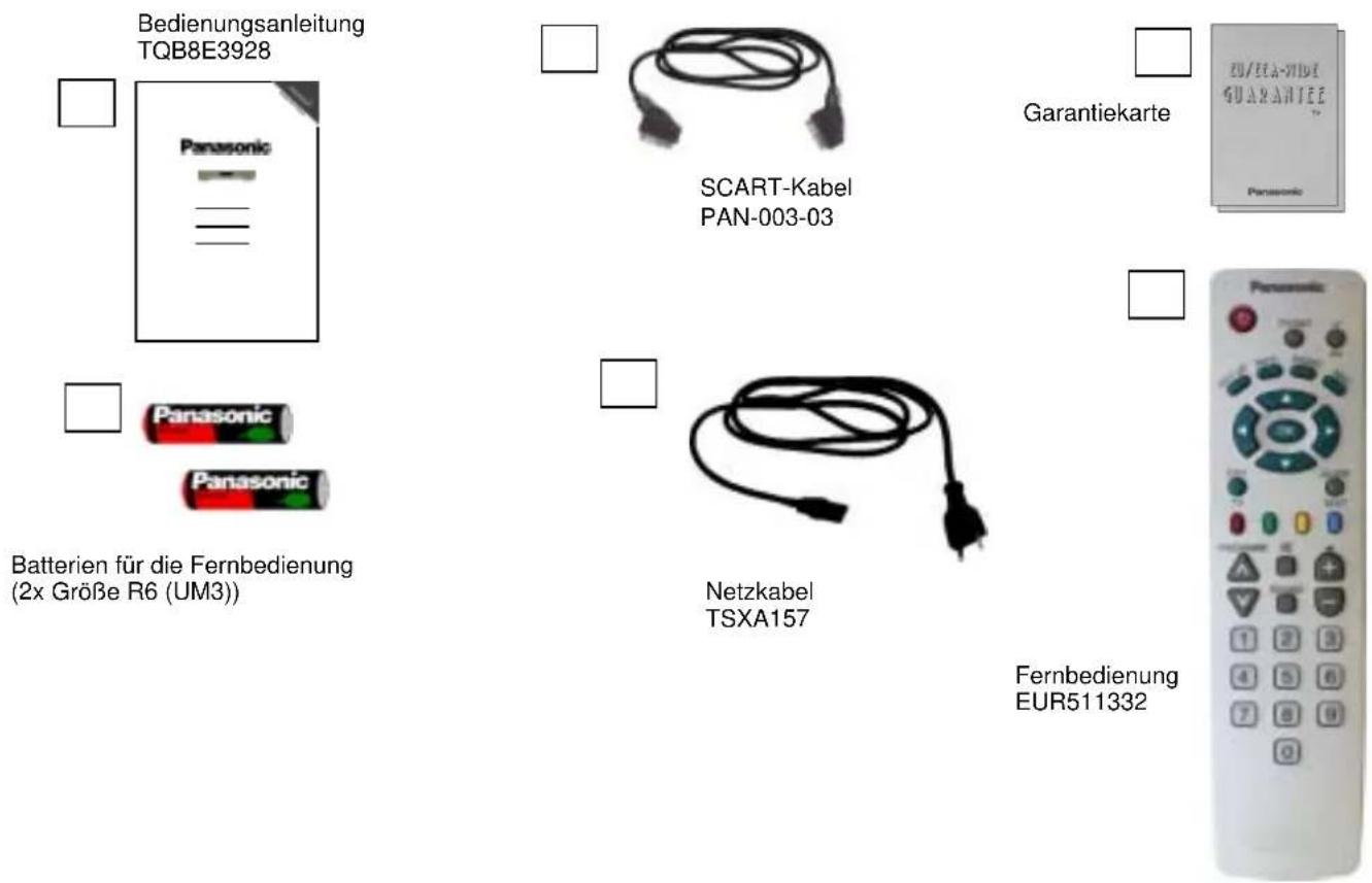 PANASONIC TU-DSF40P - Haben Sie alle Zubehörteile im Karton vorgefunden? - 2