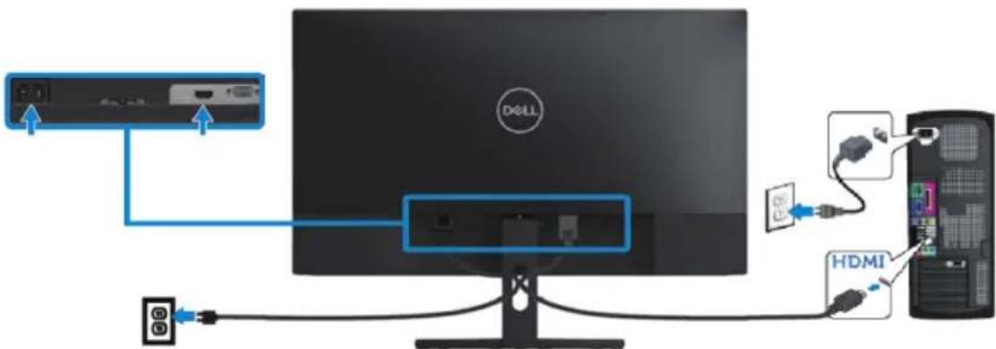 DELL S Series SE2219H - Connecting HDMI cable - 1