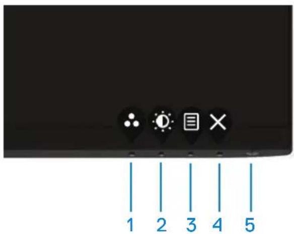 DELL S Series SE2219H - Using the front panel controls - 1
