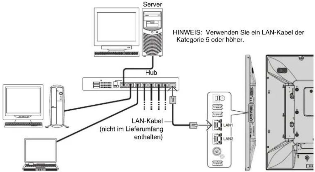 NEC MultiSync P554 MG - Anschluss an ein Netzwerk - 1