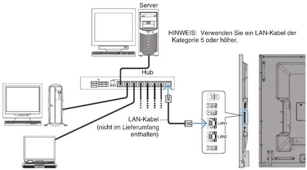 NEC MultiSync P754Q - Anschluss an ein Netzwerk - 1