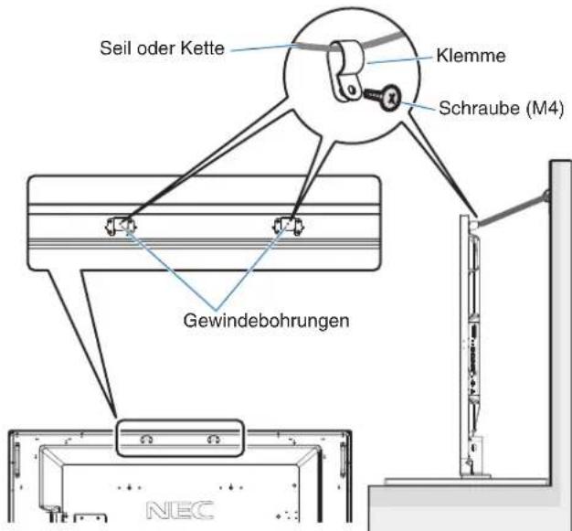 Seil oder Kette Klemme Schraube (M4) Gewindebohrungen NEC
