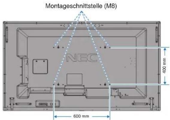 Montageschnittstelle (M8) NEC 400 mm 600 mm