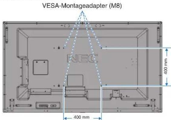 VESA-Montageadapter (M8) NEC 400 mm 400 mm