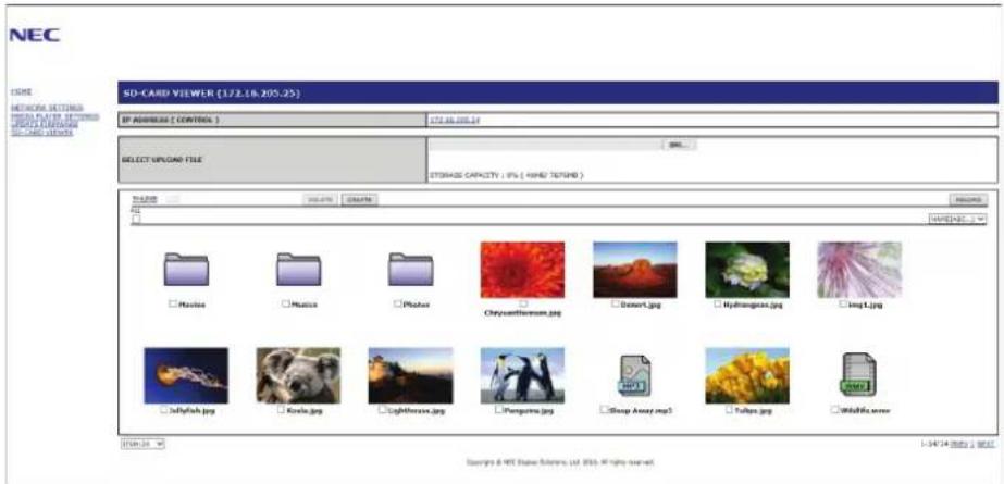 NEC MultiSync C751Q - Using SHARED SD card SETTINGS - 1