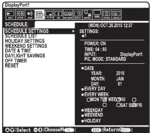 NEC MultiSync C751Q - NOTE 1: CREATING A SCHEDULE - 1