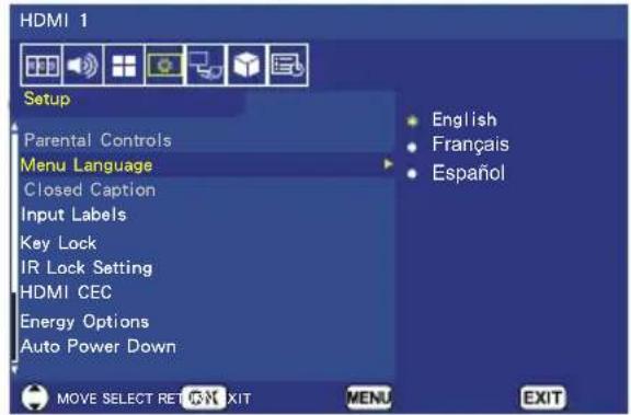 NEC E series E557Q - Setup Menu - 1