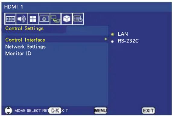 NEC E series E557Q - Control Settings Menu - 1