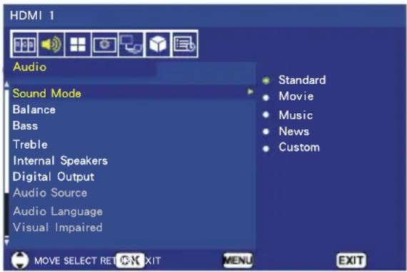 NEC E series E557Q - Audio Menu - 1