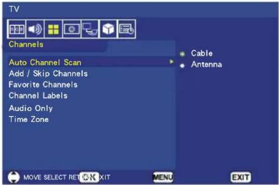 NEC E series E557Q - Channels Menu - 1