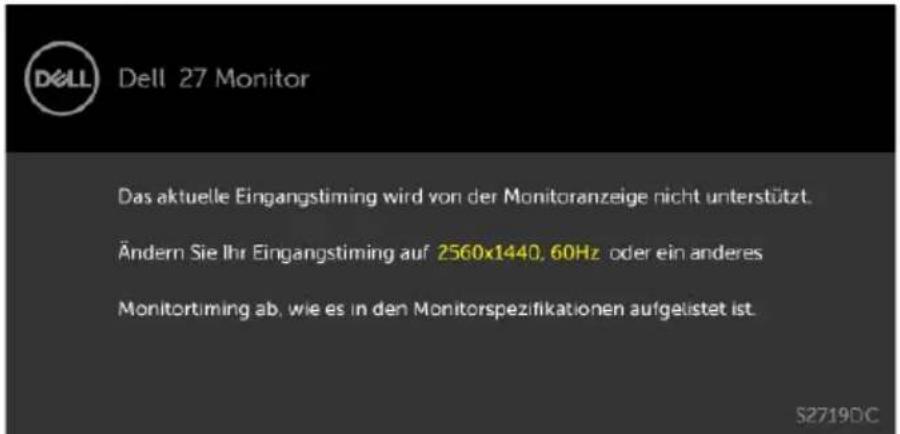 DELL S Series S2719DC - OSD-Warnmeldungen - 2