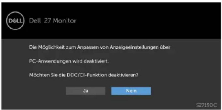 DELL S Series S2719DC - OSD-Warnmeldungen - 3