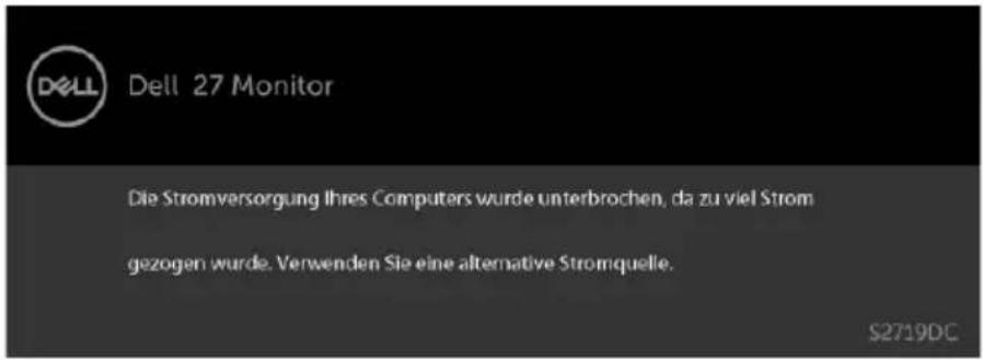 DELL S Series S2719DC - OSD-Warnmeldungen - 10