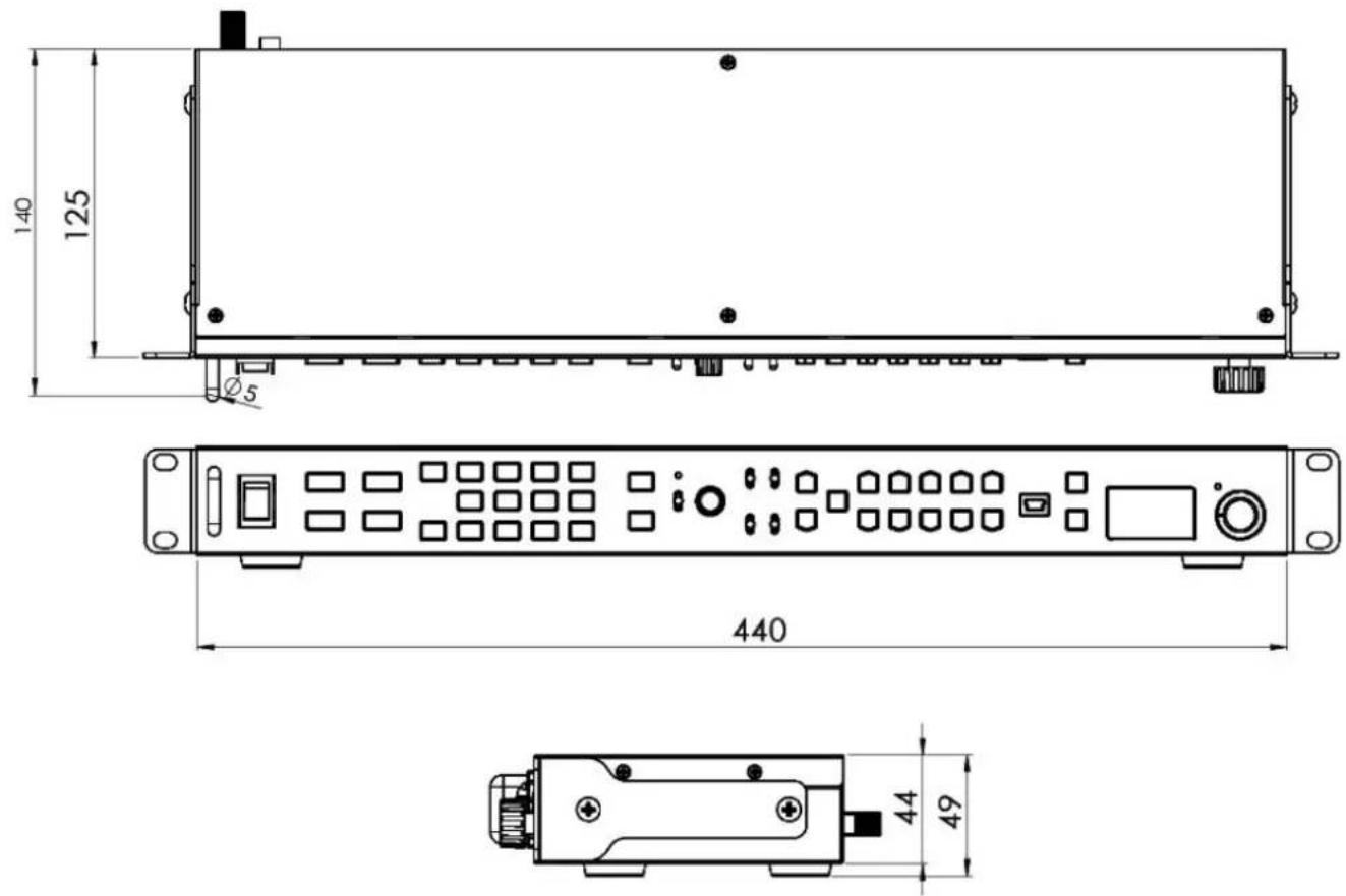 DataVideo MCU-200P - Dimensions - 1
