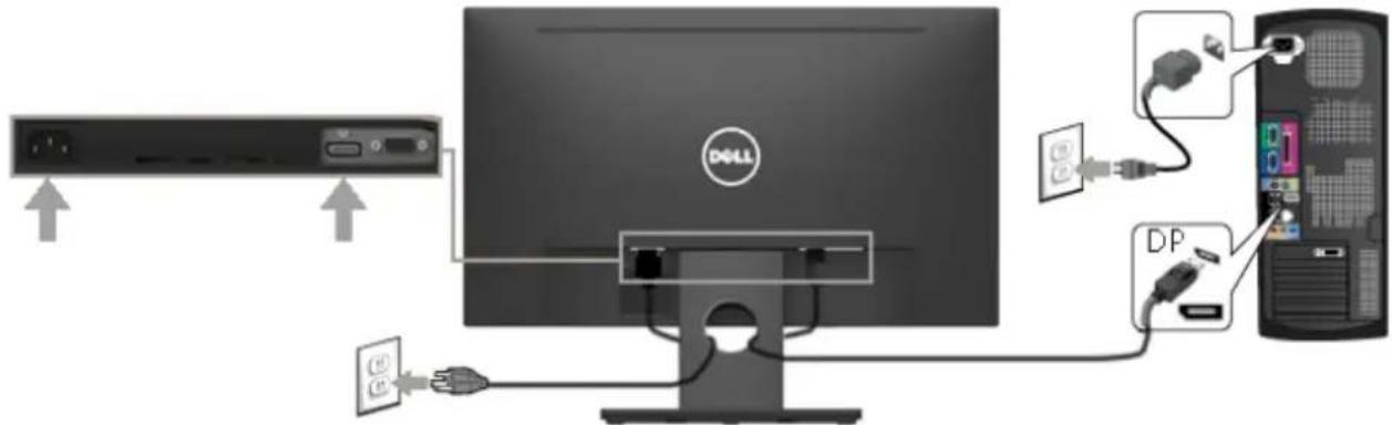 DELL E Series E1916H - DisplayPort-Kabel anschließen - 1
