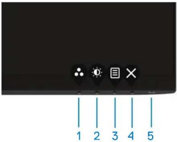 DELL SE2719H - Using the front panel controls - 1