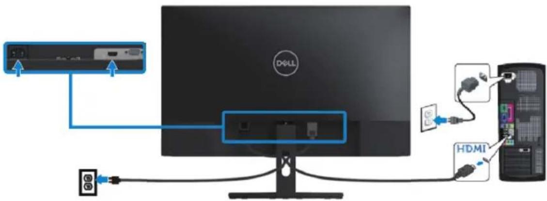 DELL SE2719H - Connecting HDMI cable - 1