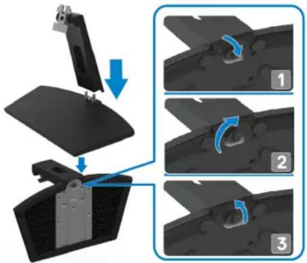 DELL SE2719H - Connecting the stand - 1
