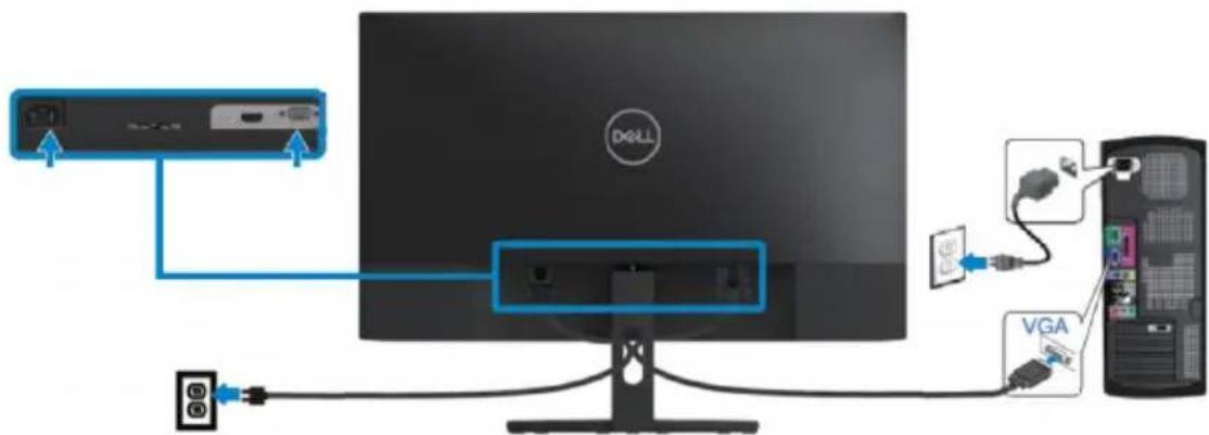 DELL SE2719H - Connecting VGA cable - 1