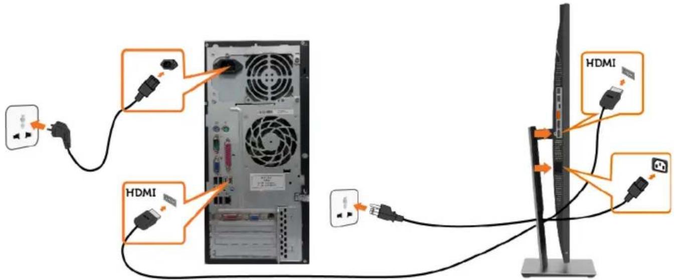 DELL P2719HC - HDMI-Kabel anschließen (optional) - 1
