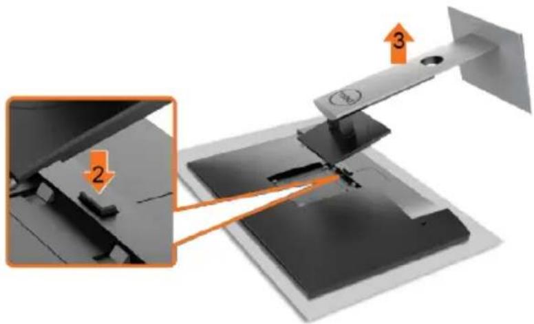 DELL P2719HC - Abnehmen des Monitorständers - 3