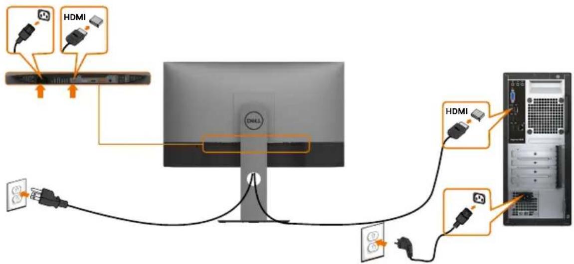 DELL UltraSharp U2719DC - Connecting the HDMI cable (Optional) - 1