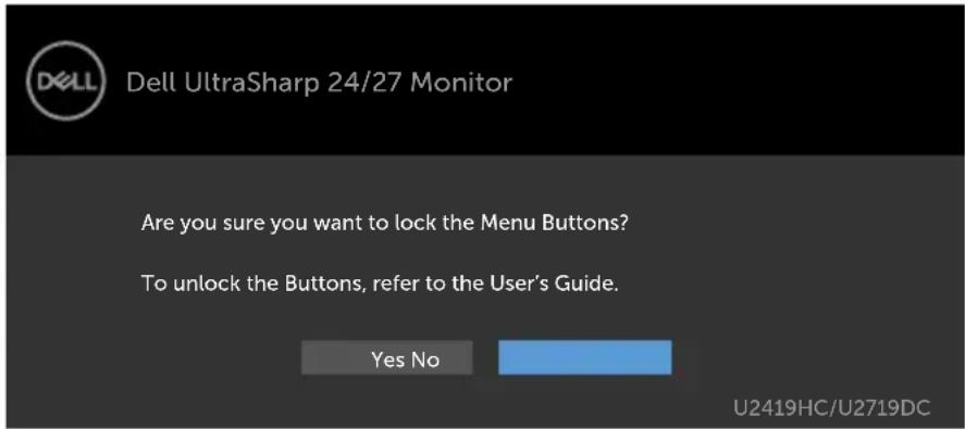 DELL UltraSharp U2719DC - Using the OSD Lock function - 2