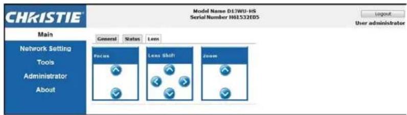 Christie D16WU-HS - Main tab-Lens - 1