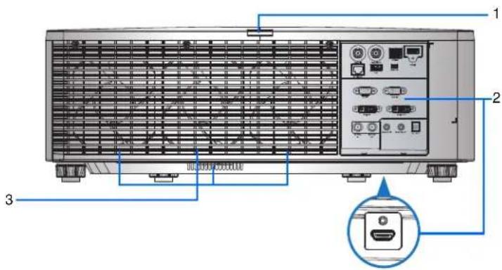Christie D16WU-HS - Rear view - 1