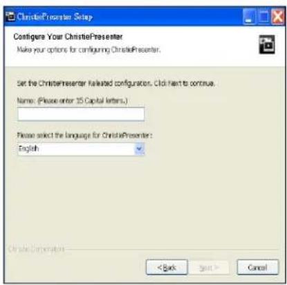 Christie D16WU-HS - Installing the Christie Presenter software - 2