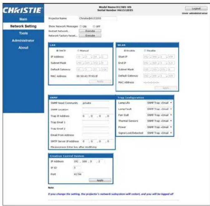 Christie D16WU-HS - Network - 1