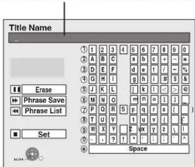 Title Name Erase Phrase Save Phrase List Set 1 2 3 4 5 6 7 8 9 0 2 A B C a b c + - * 3 D E F d e f / - % 4 G H I g h i # S & 5 J K L l k l < > * 6 M N O m n o i j _ 7 P Q R S p q r s l / 8 T U V t u v { * } 9 W X Y z y x y z i / 10 - ? ! * : : . ^ Space