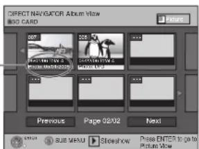 DIRECT NAVASCOR Album View RSG CARD Previous Page 02/02 Next SUB MENU Showshow Please ENTER to go to Picture View